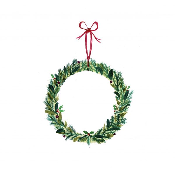 Meg Tallis Christmas Wreath Illustration square crop